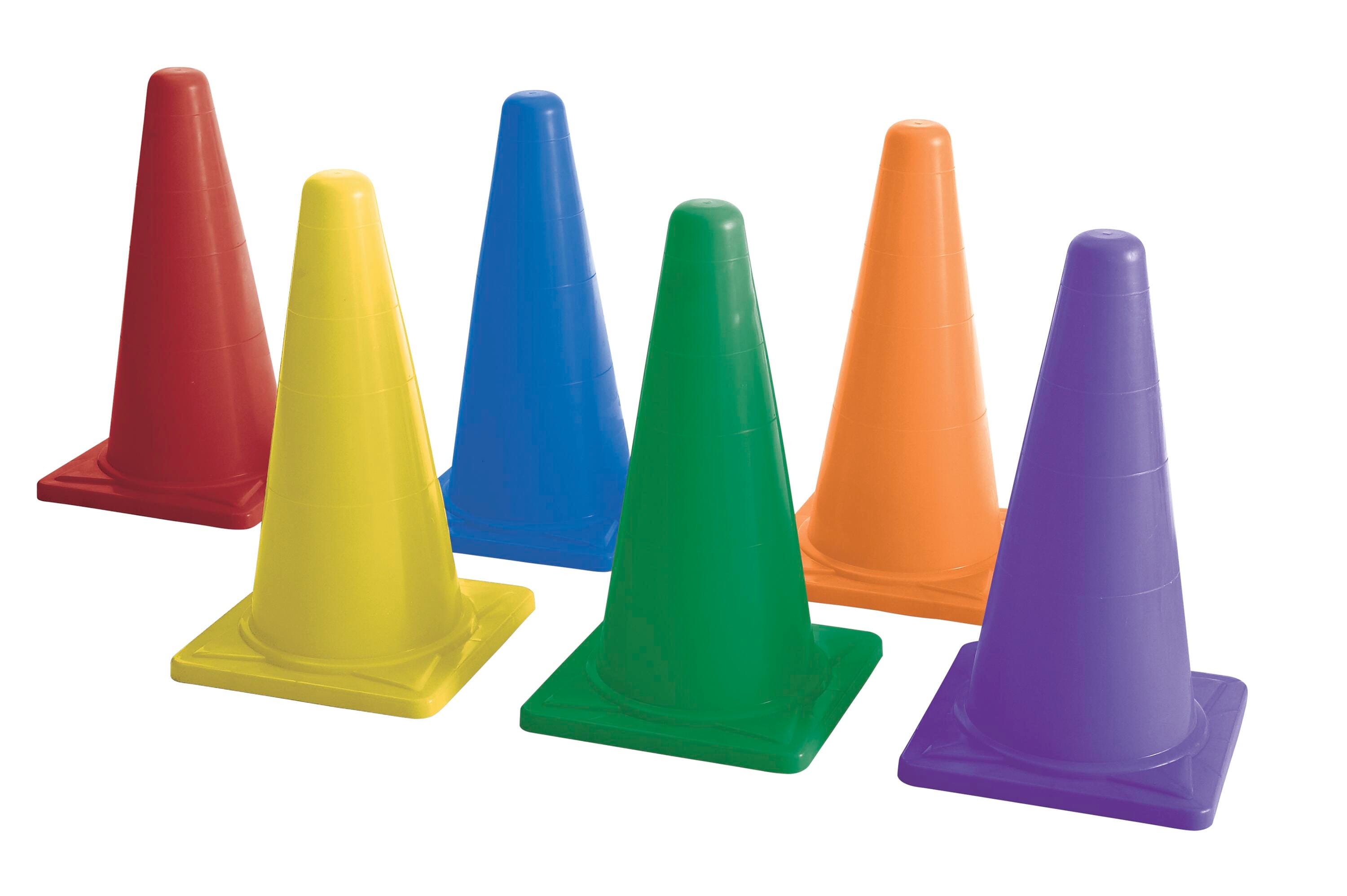 Sportime Light Weight Cones, 20 Inches, Assorted Colors, Set of 6 1478751